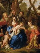 SANDRART, Joachim von Mystische Verlobung der Hl. Katharina und die Hll. Leopold und Wilhelm Spain oil painting artist